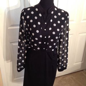 Black & white polka dot dress